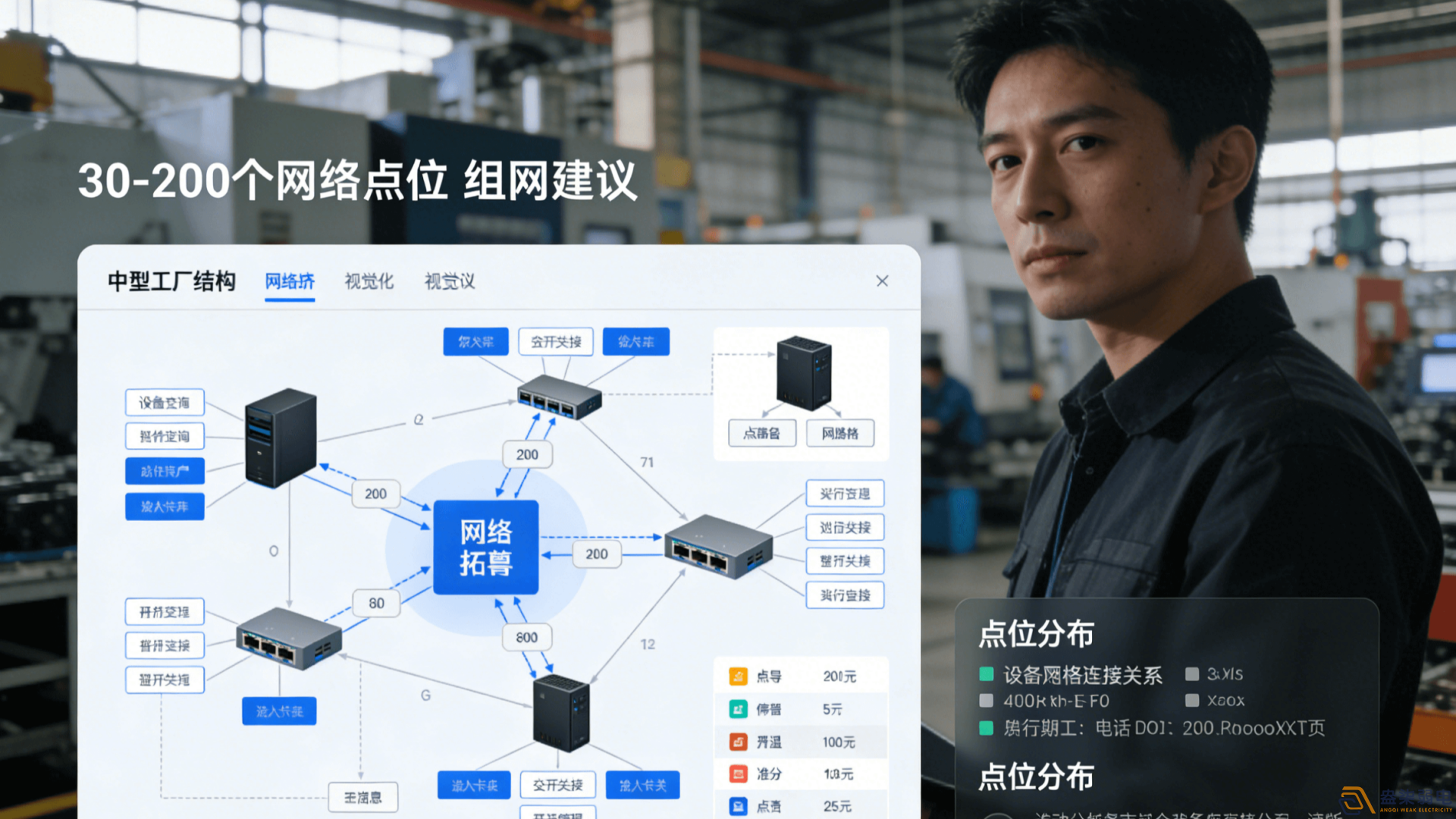 中型工廠30-200個網(wǎng)絡(luò)點位組網(wǎng)建議
